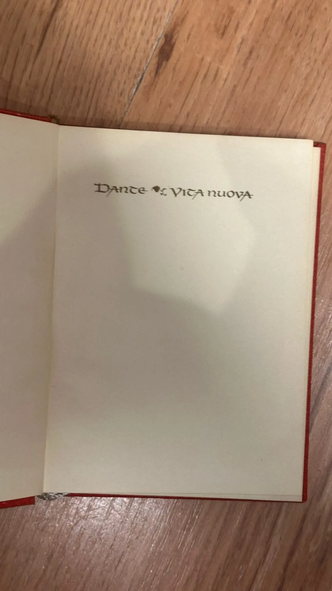 Antīka grāmata "Vita Nuova"