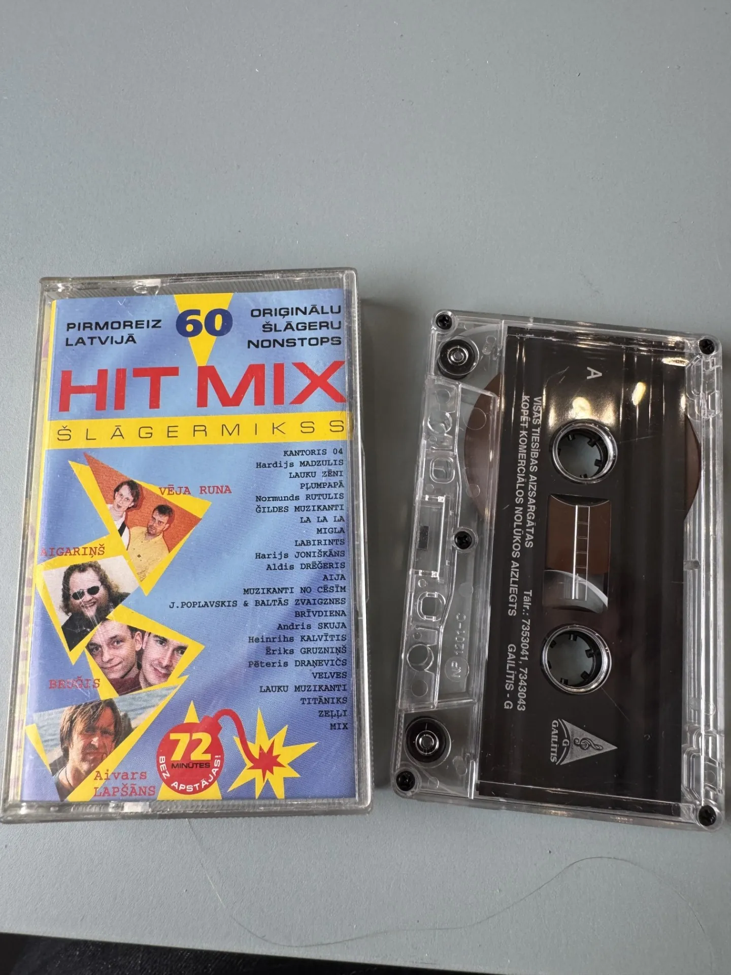 Kasete: Hit Mix – 60 oriģinālu šlāgeru nonstops