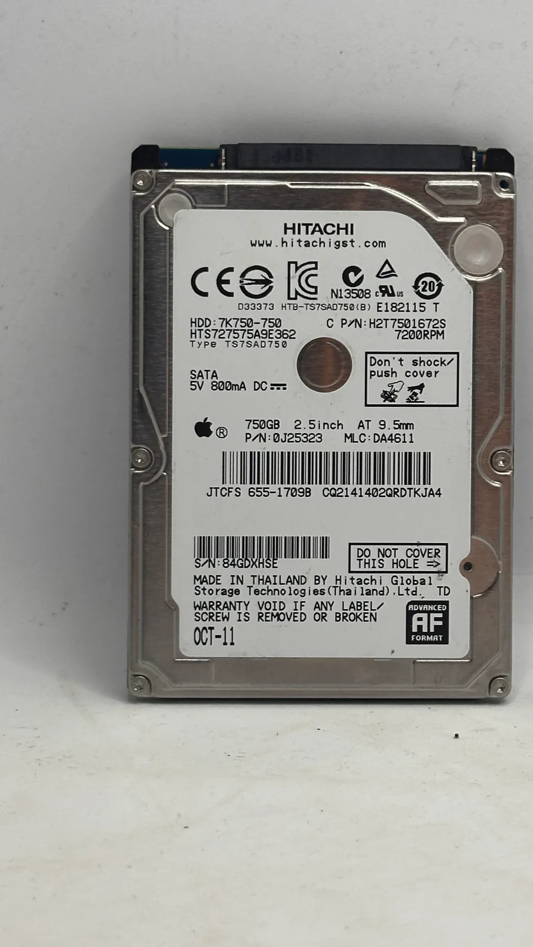 Hitachi 750GB 2.5 collu cietais disks