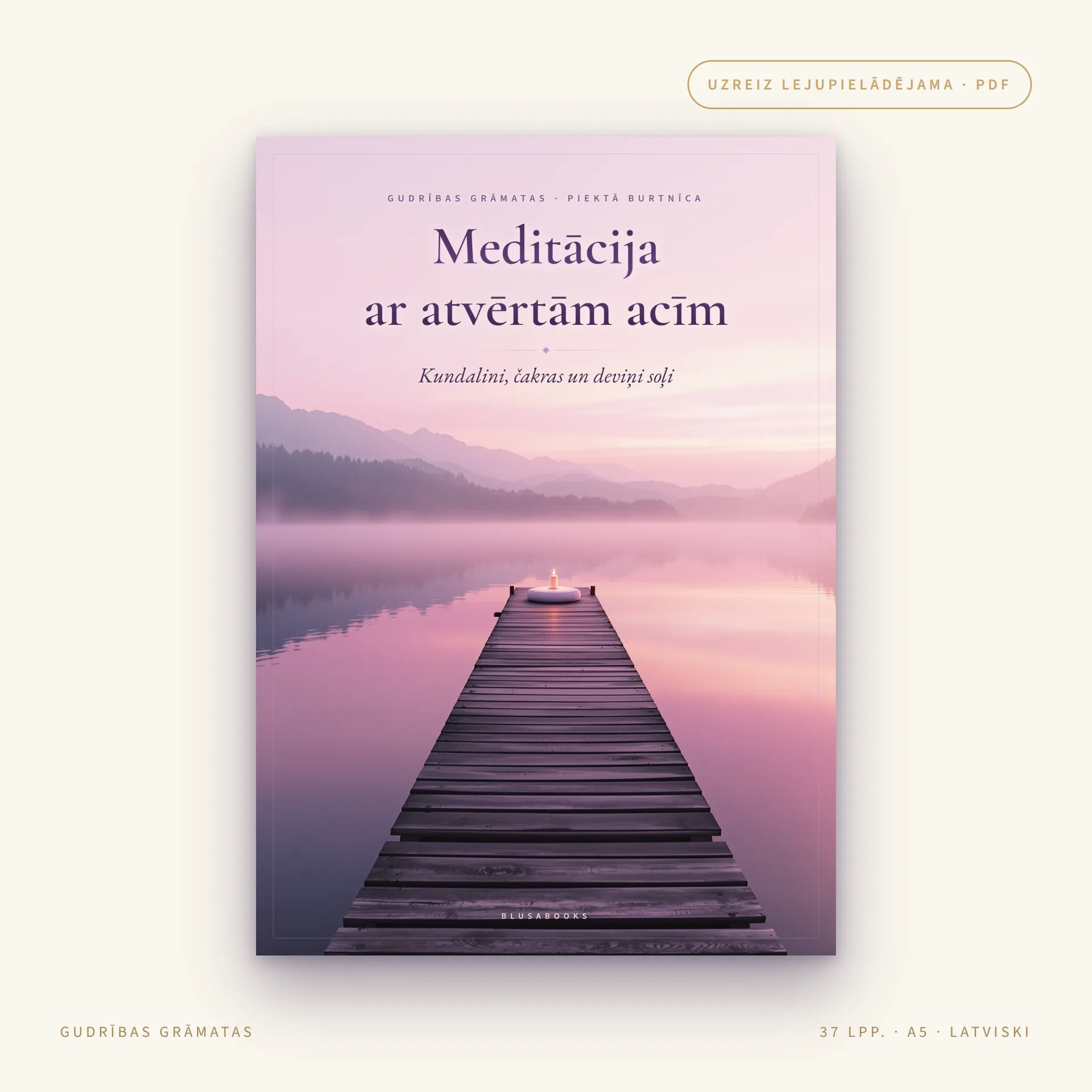 MEDITĀCIJA AR ATVĒRTĀM ACĪM — kundalini, čakras un deviņu soļu meditācija latviski, ar 7 izdrukājamām čakru kartēm 